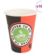 vidaXL papierové šálky na kávu 1000 ks 12oz 300ml červená a čierna
