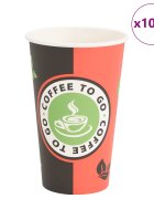 vidaXL Papierové šálky na kávu 1000 ks 16oz 400ml červená a čierna