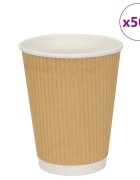vidaXL Papierové šálky na kávu 500 ks 12oz 300ml hnedá
