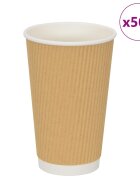 vidaXL Papierové šálky na kávu 500 ks 16oz 400ml hnedá