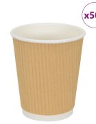 vidaXL Papierové šálky na kávu 500 ks 8oz 200ml hnedá