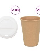 vidaXL papierové šálky na kávu s viečkom 1000 ks 12oz 300ml