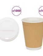vidaXL papierové šálky na kávu s viečkom 1000 ks 16oz 400ml
