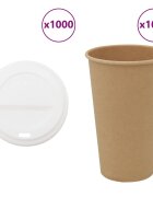vidaXL papierové šálky na kávu s viečkom 1000 ks 16oz 400ml