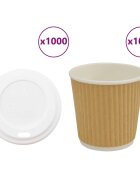 vidaXL papierové šálky na kávu s viečkom 1000 ks 4oz 100ml
