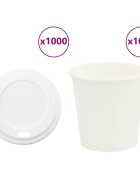 vidaXL papierové šálky na kávu s viečkom 1000 ks 4oz 100ml
