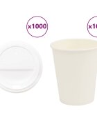 vidaXL papierové šálky na kávu s viečkom 1000 ks 8oz 200ml