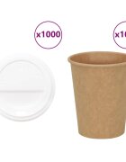 vidaXL papierové šálky na kávu s viečkom 1000 ks 8oz 200ml