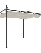 vidaXL Pergola so zaťahovacou strechou krémová 295x292x230 cm