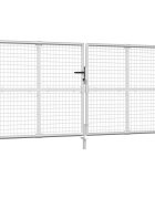 vidaXL Pletená záhradná brána strieborná 300x125 cm pozinkovaná oceľ