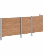 vidaXL Plot pre odpadkový kôš Hnedá 315 x 85 x 115 cm Hliník a WPC