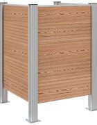 vidaXL Plot pre odpadkový kôš Hnedá 85 x 85 x 115 cm Hliník a WPC