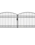vidaXL Plotová brána ASSEN s dvojitými dverami a klenutým vrchom oceľ 400x150 cm