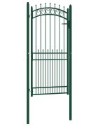 vidaXL Plotová brána EMMEN s hrotmi oceľ 104x147 cm zelená