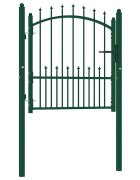 vidaXL Plotová brána EMMEN s hrotmi oceľ 104x97 cm zelená