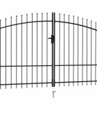 vidaXL Plotová brána Woerden s dvojitými dverami a hrotovým vrchom 2995x2495 cm