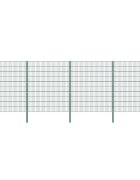 vidaXL Plotový panel so stĺpikmi železný 867x200 cm zelený