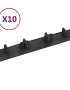 vidaXL Podlahové koncové krytky 10 ks čierne plastové