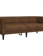 vidaXL Pohovka Chesterfield 3-miestna hnedá látka