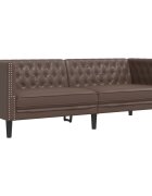 vidaXL Pohovka chesterfield 3-miestna hnedá umelá koža