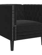 vidaXL Pohovka Chesterfield čierna zamat