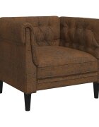 vidaXL Pohovka Chesterfield hnedá látka