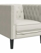 vidaXL Pohovka Chesterfield krémová zamat