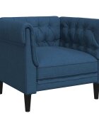 vidaXL Pohovka Chesterfield modrá látka