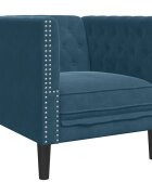 vidaXL Pohovka Chesterfield modrá zamat