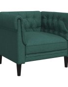 vidaXL Pohovka Chesterfield tmavozelená látka