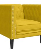 vidaXL Pohovka Chesterfield žltá zamat