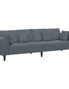 vidaXL Pohovka Tmavo šedá 250 x 77 x 76 cm Zamat