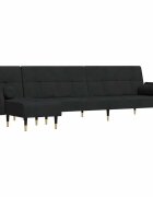 vidaXL Pohovka v tvare L čierna 271x140x70 cm zamat