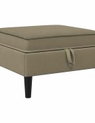 vidaXL Pohovková taburetka s úložným priestorom Khaki 70 x 70 x 40 cm