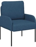 vidaXL Pohovky s vankúšom 55cm Modrá Preglejka