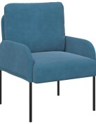 vidaXL Pohovky s vankúšom 55cm Modrá Preglejka