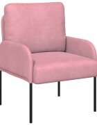 vidaXL Pohovky s vankúšom 55cm Ružová Preglejka