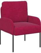 vidaXL Pohovky s vankúšom 55cm Víno červené Preglejka
