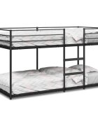 vidaXL Poschodová posteľ bez matraca Čierna 90x190 cm Oceľ