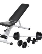 vidaXL Posilňovacia lavica jednoručné a obojručné činky 605 kg