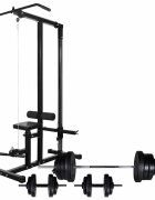 vidaXL Posilňovacia veža so sadou činiek barbell a dumbbell 605 kg