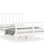 vidaXL Posteľ bez matraca biela 140x190 cm masívna borovica