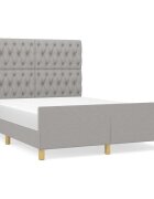 vidaXL Posteľ bez matraca bledosivý 140x190 cm látka