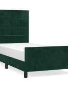 vidaXL Posteľ bez matraca tmavozelený 120x200 cm zamat