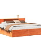 vidaXL Posteľ bez matraca voskovo hnedá 200x200 cm masívna borovica