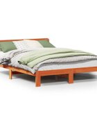 vidaXL Posteľ bez matraca voskovo hnedý 135x190 cm masívna borovica