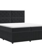 vidaXL Posteľ boxspring s matracom Čierna 200 x 200 cm Zamat