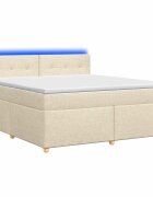 vidaXL Posteľ boxspring s matracom Krémová 180 x 200 cm Látka