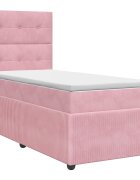 vidaXL Posteľ boxspring s matracom Ružová 100 x 200 cm Zamat