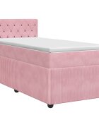 vidaXL Posteľ boxspring s matracom Ružová 100 x 200 cm Zamat